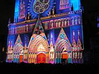 Lyon, Cathedrale Saint Jean, porche (Fete des Lumieres 2008 de Lyon) (1)